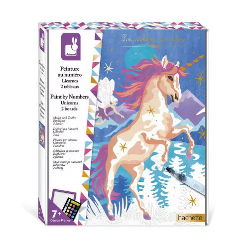 Janod Craft Set Aquarel Painting by number | Unicorns