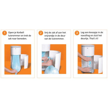 Korbell luieremmer navulling 16l - 1 pack