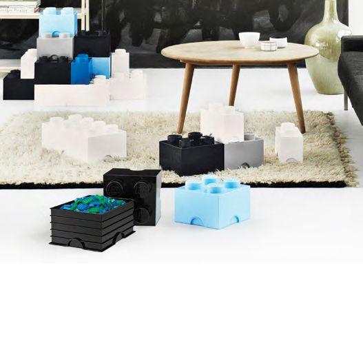 Lego Opbergbox Brick 4 zwart - DE GELE FLAMINGO - Kids concept store 
