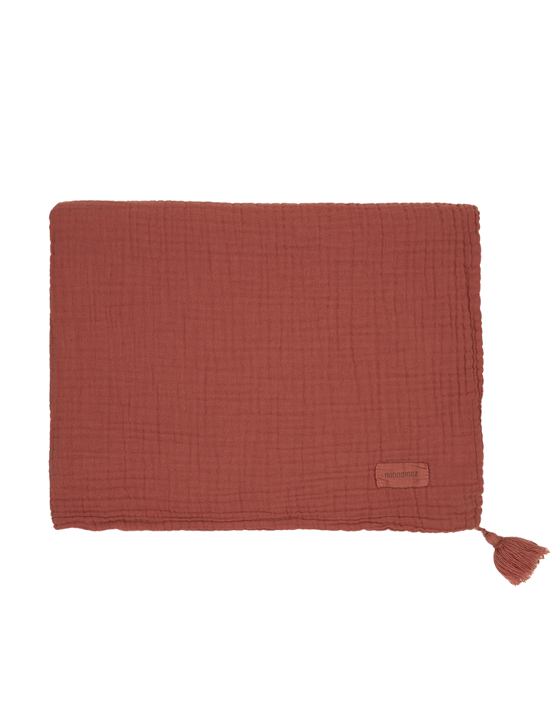 Nobodinoz Blanket 100x65cm Wabi-Sabi Muslin Blanket | Rosewood