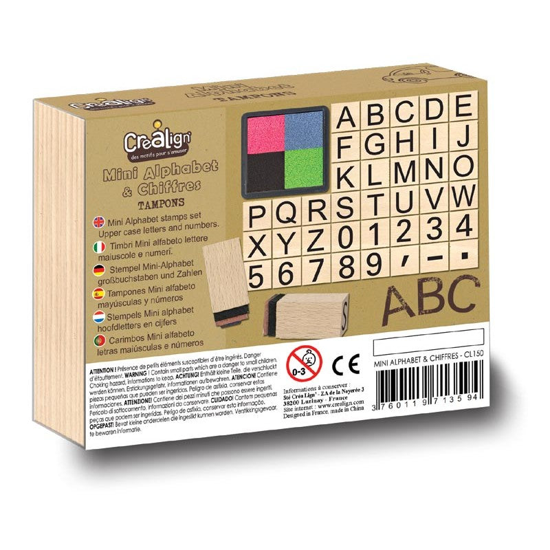 Créalign Wooden Stamp Set Alphabet ABC