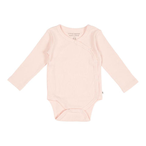 Little Dutch Romper Pink with Long Sleeve | Rib pink
