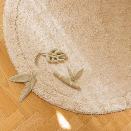 Lorena Canals Machine Washable Carpet Ø120cm | Bamboo Leaf