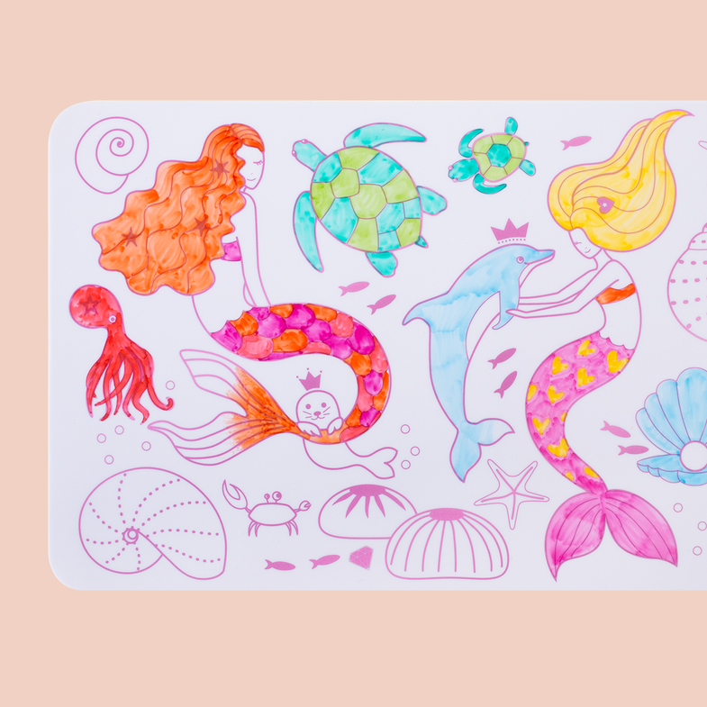 Super Petit Mini Placemat With markers | Mermaid