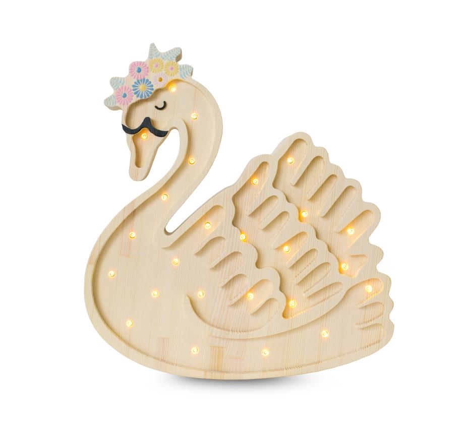 Little Lights Lamp Swan | Flower /Wood