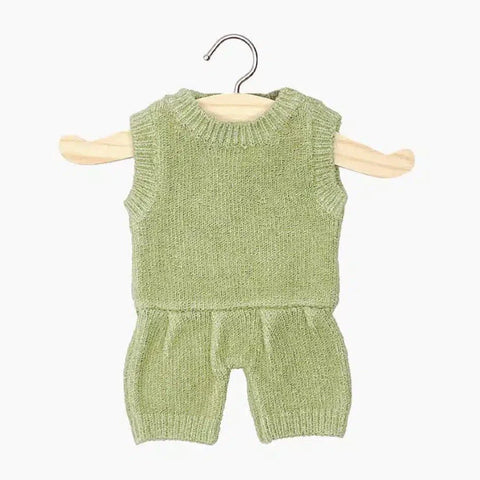 Minikane doll clothes Orlando Knitted Romper | Vert Sauge