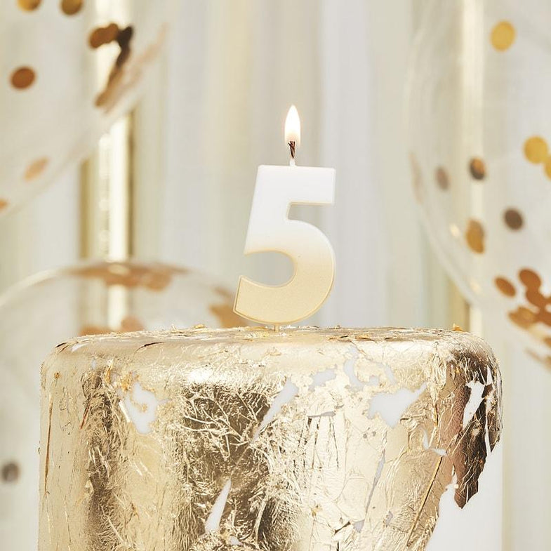 Golden Gold Ombre Candle 5