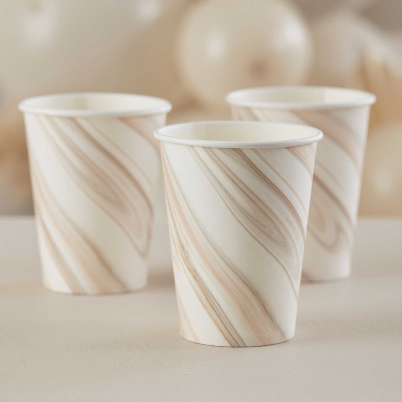 Set 8 Cardboard cups Natural Marble