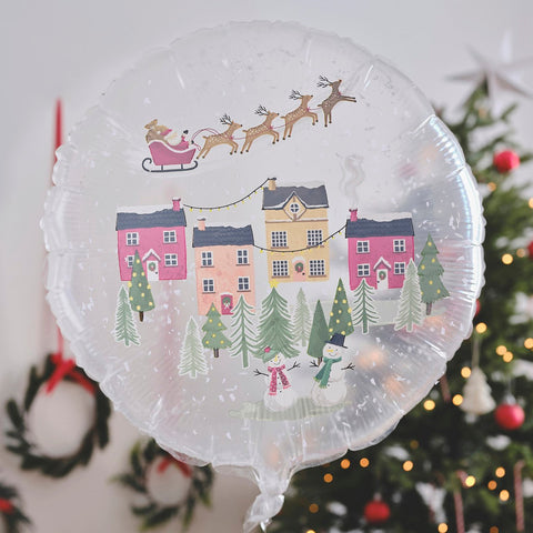 Ginger Ray Snowglobe Balloon | Merry Christmas