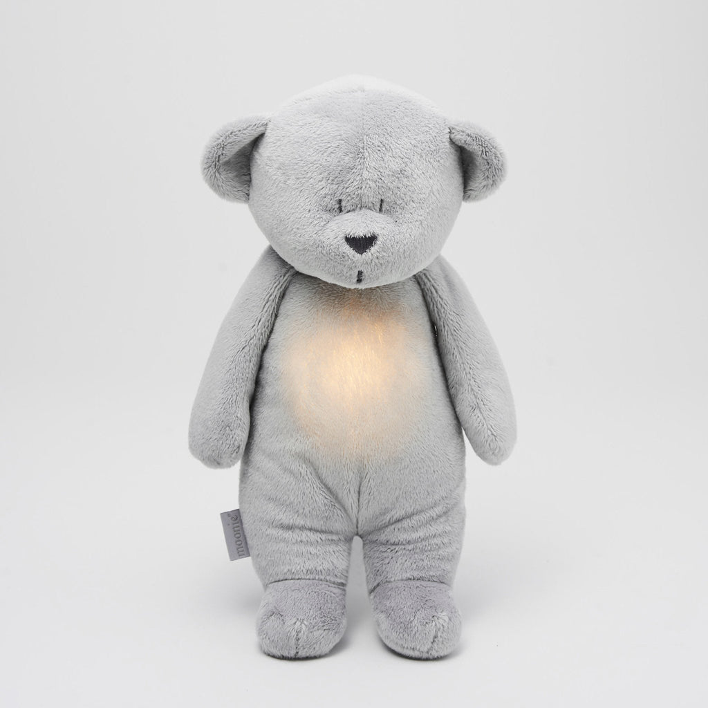 Moonie Cuddle Toy Heart Rate and Light | Bear Silver