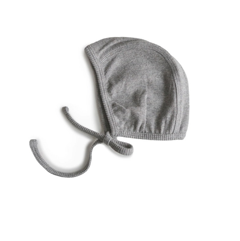Mushie Baby hat ribbed | Grey Melange