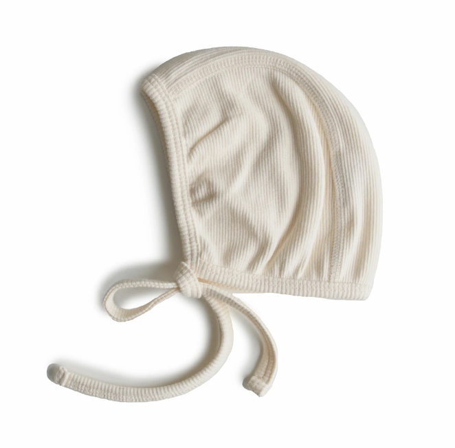 Mushie Baby hat ribbed | Ivory
