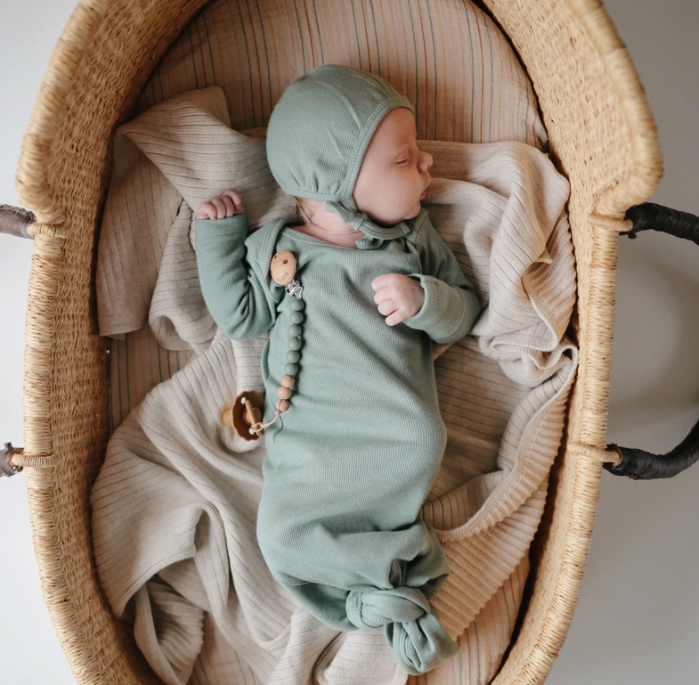 Mushie Baby hat ribbed | Roman Green