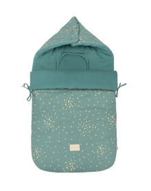 Nobodinoz New Passegiata Footmuff | Gold Confetti /Magic Green