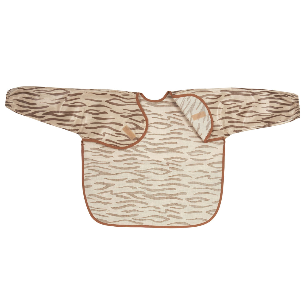 Nobodinoz Bib Waterproof with sleeves 2-4 years | Brown Waves