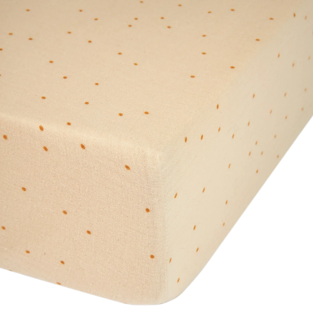 Nobodinoz fitted sheet Wabi Sabi 70x140x15cm | Dots Ginger