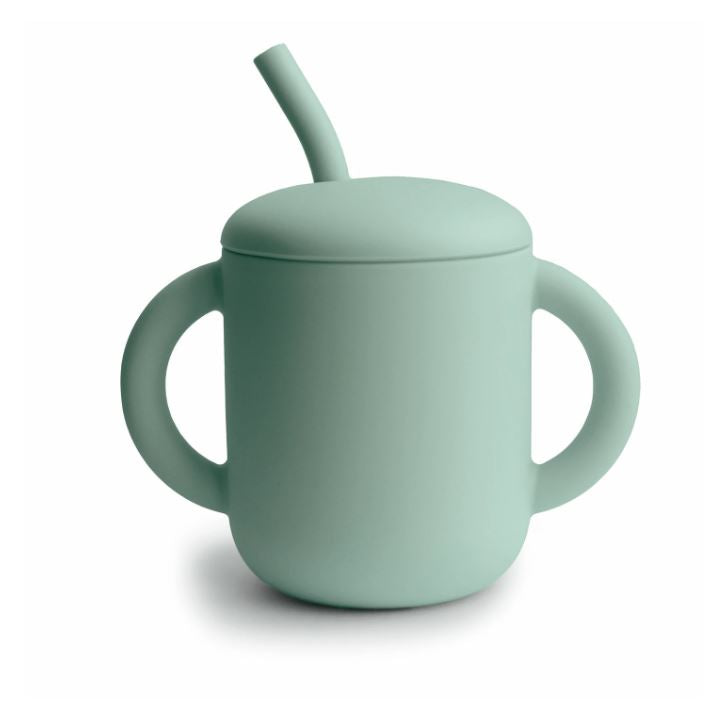 Mushie exercise cup With straw | Cambridge Blue