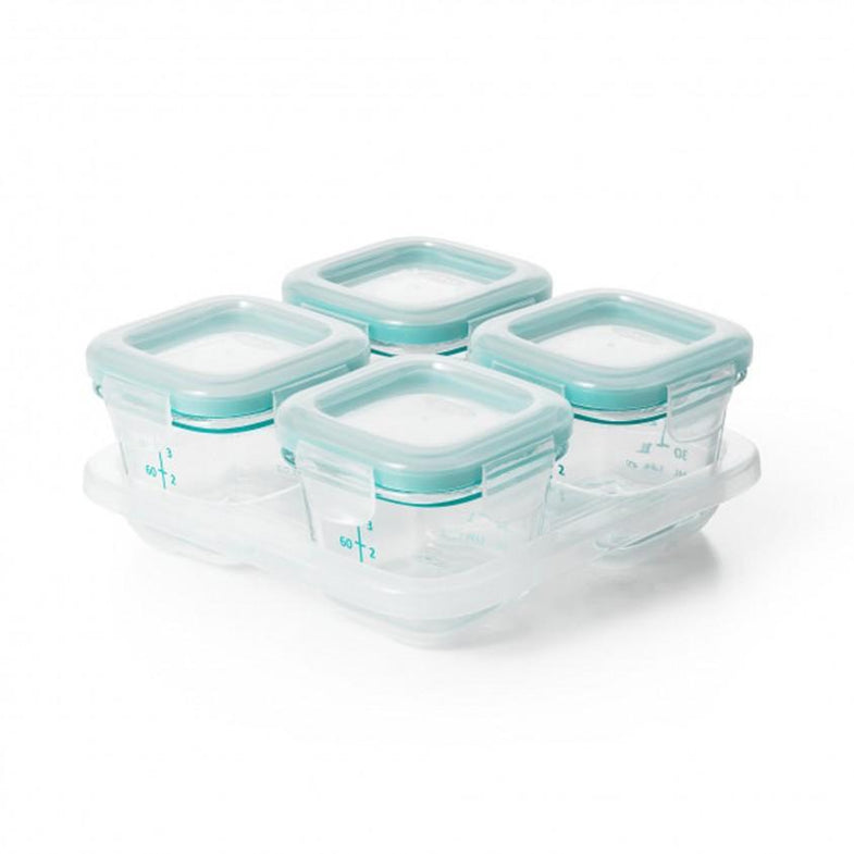 Oxo Tot four-part set of frozen Boxes glass 4x120ml - Teal