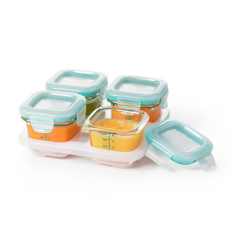Oxo Tot four-part set of frozen Boxes glass 4x120ml - Teal
