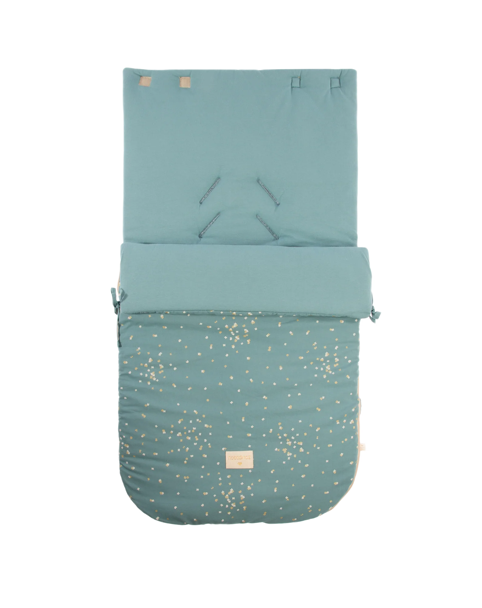 Nobodinoz New Passegiata Footmuff | Gold Confetti /Magic Green