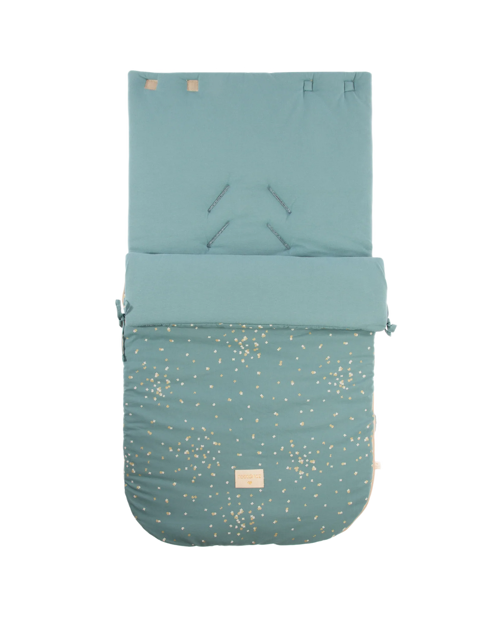 Nobodinoz New Passegiata Footmuff | Gold Confetti /Magic Green