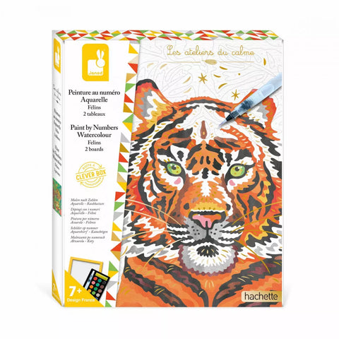 Janod Craft Set Aquarel Painting by number | Tigers