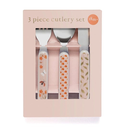Petit Monkey Cutlery Set Animal Pink