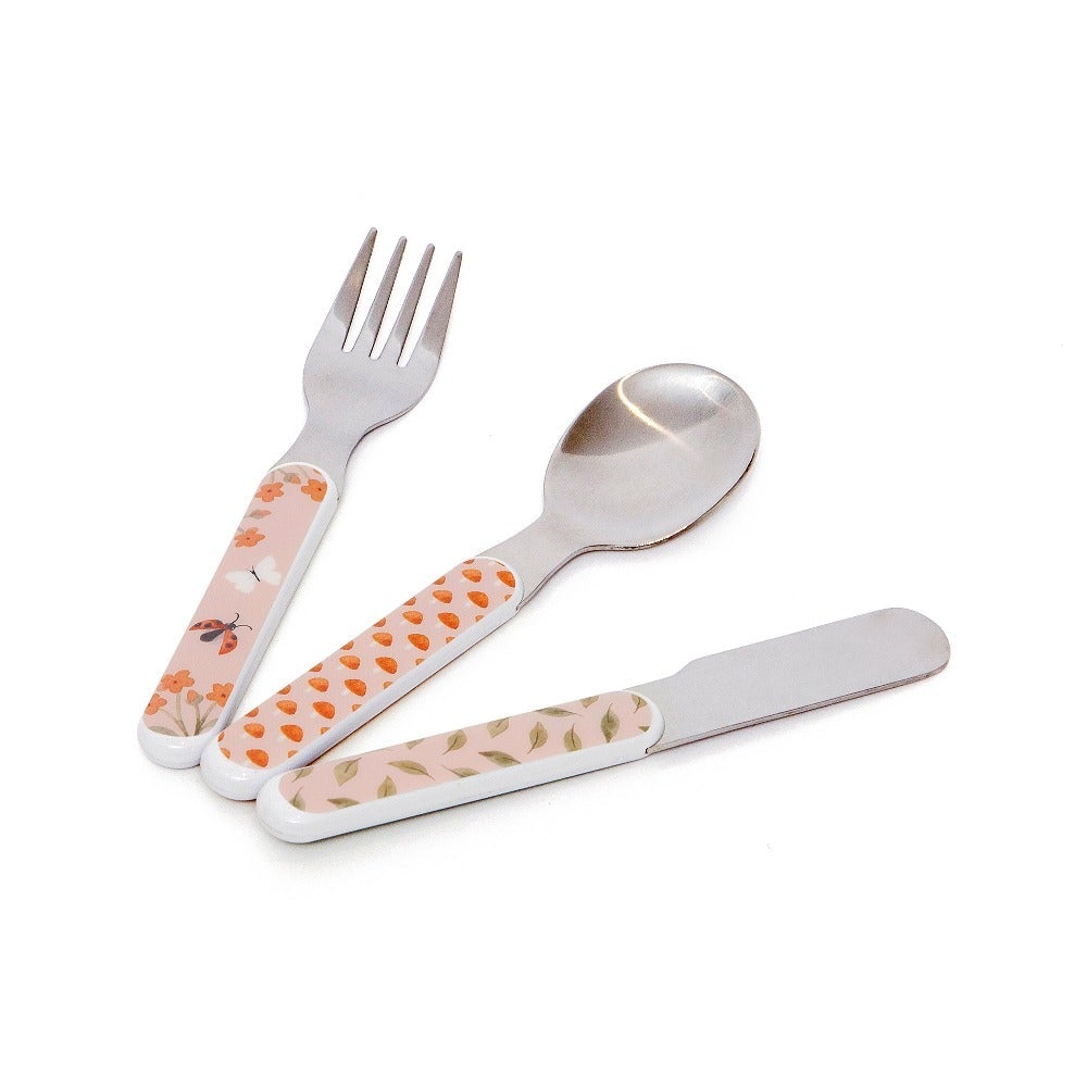 Petit Monkey Cutlery Set Animal Pink