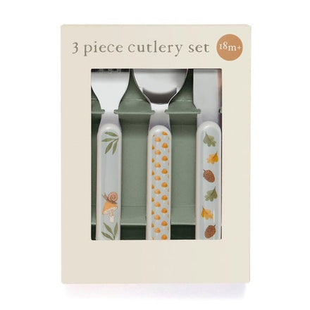 Petit Monkey Cutlery Set Animal Dove Blue