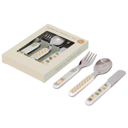 Petit Monkey Cutlery Set Animal Dove Blue