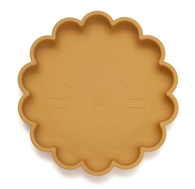 Petit Monkey Silicone Stick & Stay Plate Lion Ocher