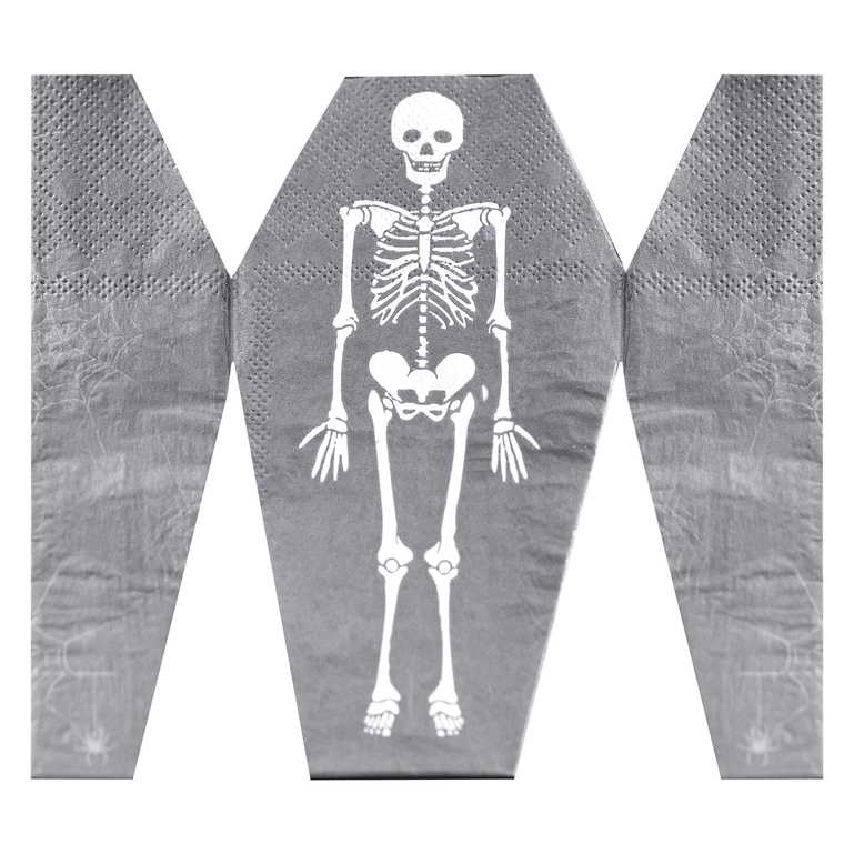 Ginger Ray set 16 paper napkins | Skeleton Halloween