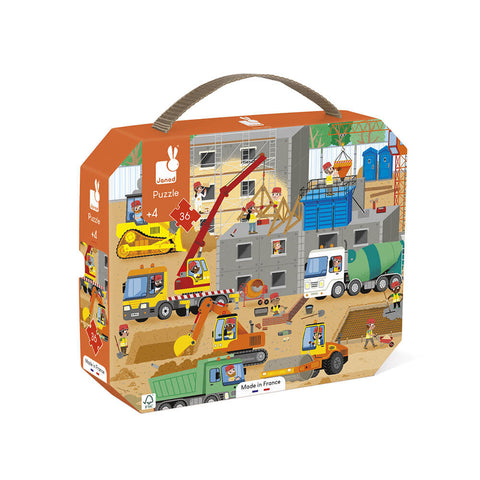 Janod suitcase puzzle 36st | Construction site