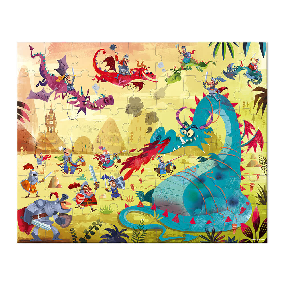 Janod Suitcase Puzzle 54pcs | Dragons