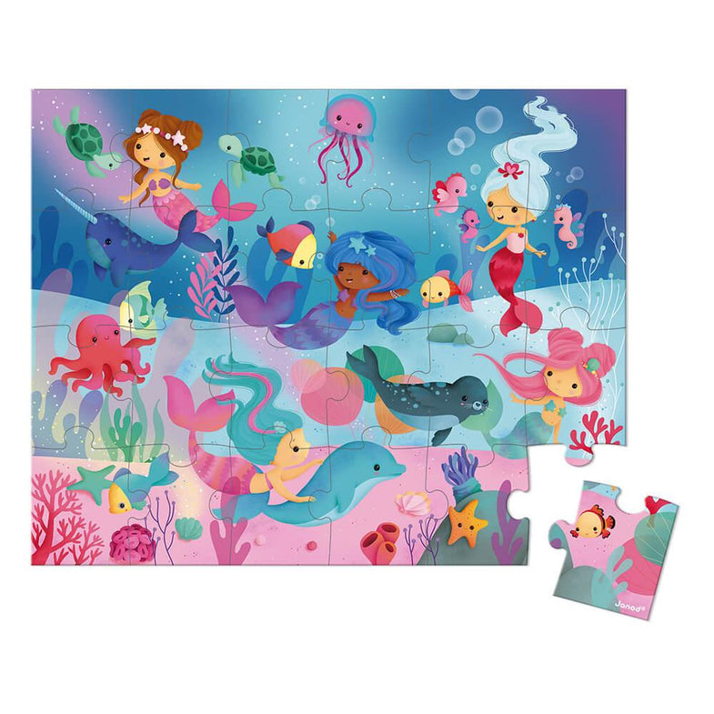 Janod briefcase With puzzle 24 pieces of mermaids