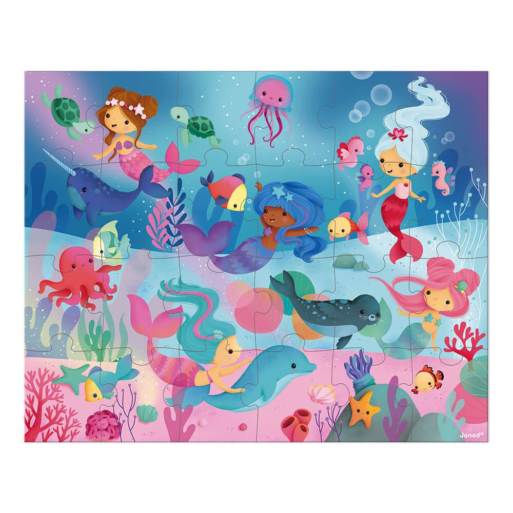 Janod briefcase With puzzle 24 pieces of mermaids