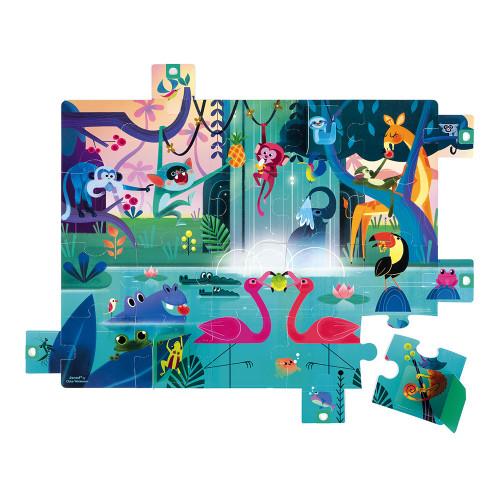 Janod puzzle 20 pieces With surprise windows - Jungle