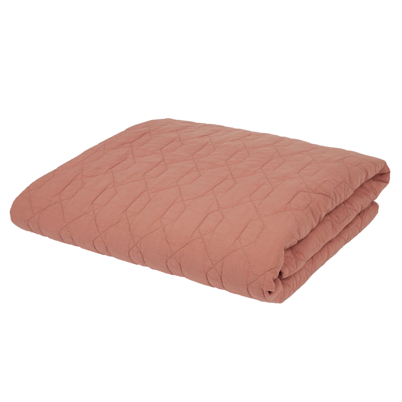 Nobodinoz Wabi Sabi Quilted Blanket 100x135cm | Rosewood