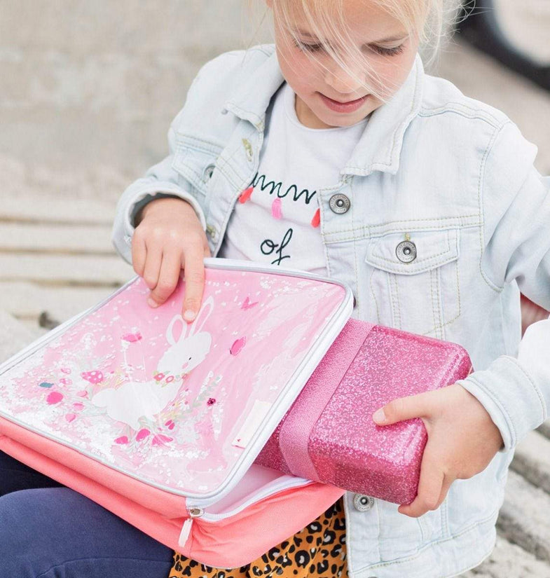 A Little Lovely Company Lunchbox | Glitter pink