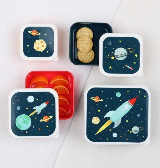 A Little Lovely Company Lunch & Snackbox Set | Space