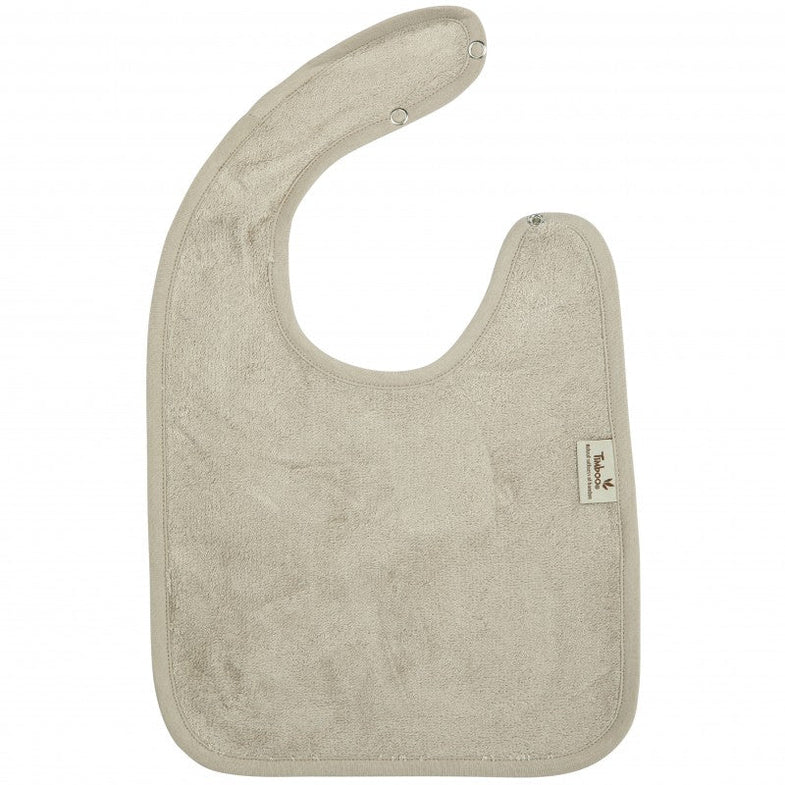 Timboo Bamboo XL bib 26x38cm With snap button | Feather Grey