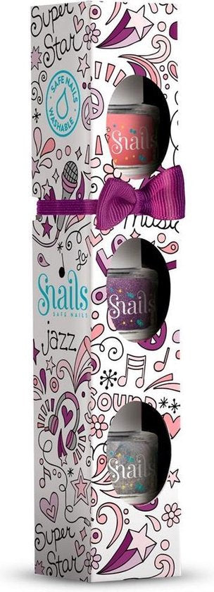 Snails set 3 mini nail polishes washable | Music New