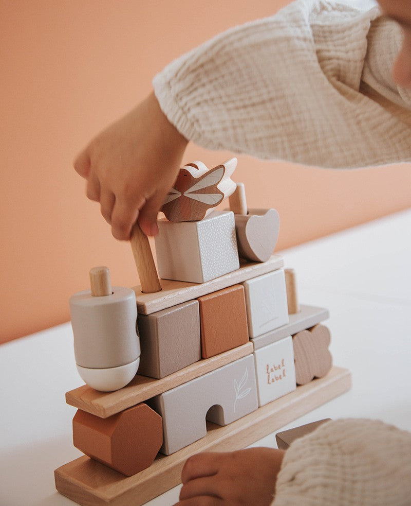 Label Label Stacking blocks House | Nougat