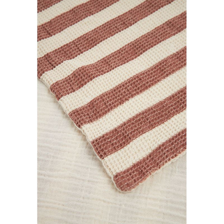 Nobodinoz Portofino Beach Tower Bag beach towel with bag | Rusty Red Stripes