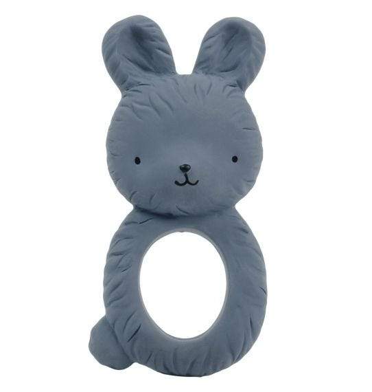 A Little Lovely Company Silicone Bite Toy Bunny | Grey blue