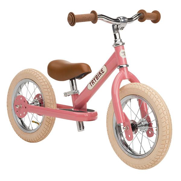 Trybike Steel Balance Bike - Vintage Pink