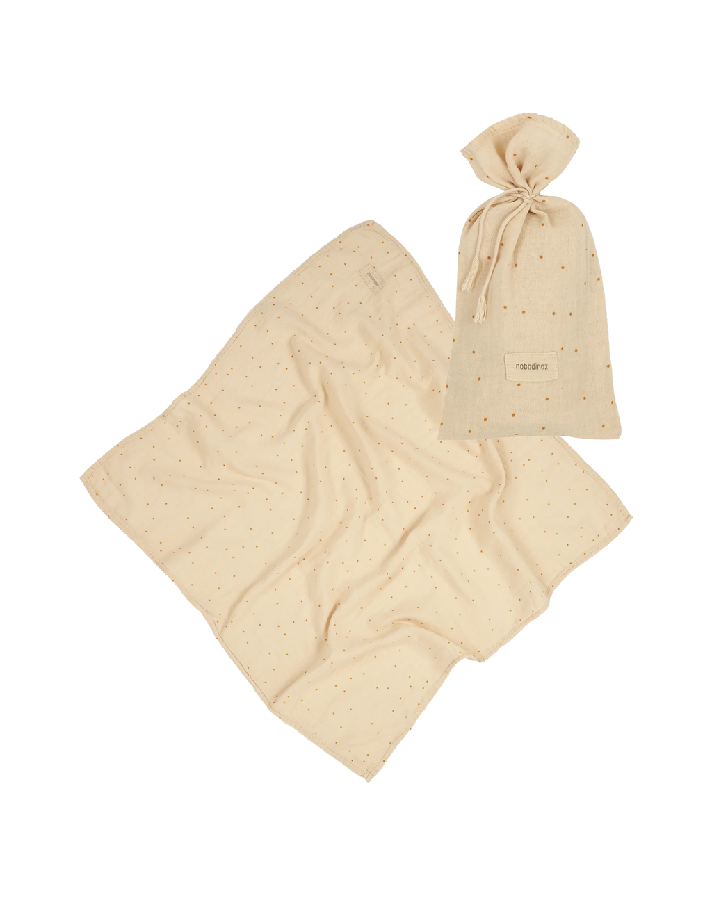 Nobodinoz Wabi Sabi Birth gift Swaddle | Dots Ginger