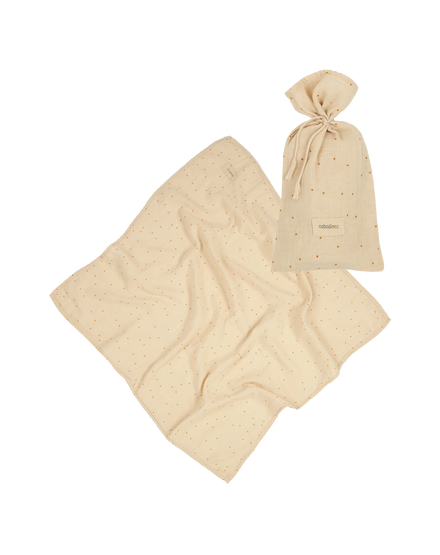 Nobodinoz Wabi Sabi Birth gift Swaddle | Dots Ginger