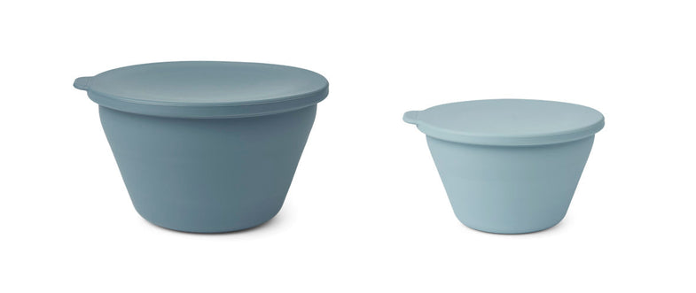 Liewood Dale Foldable Bowl Set 2 | Sea Blue /Whale Blue Mix