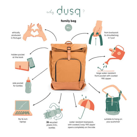 Dusq Family Bag Leather Sunset Cognac